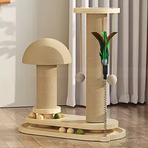 ხის საფხაჭნი 2 ბოძით და ბურთებით